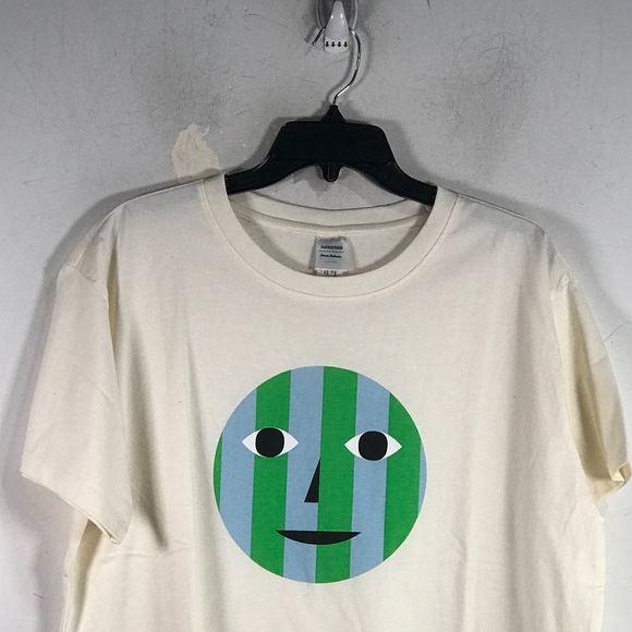 Hanna Andersson Dusen Relaxed Fit Graphic Tee, Unisex Adult L - Ecru/Green/Blue - Picture 3 of 8